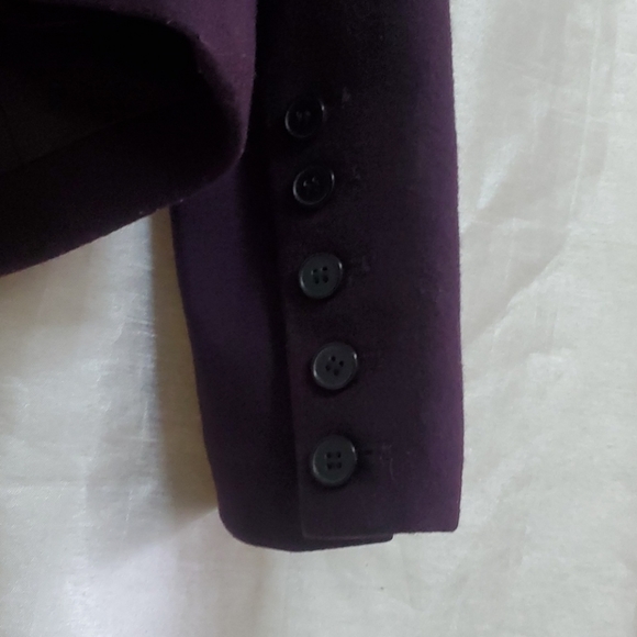 BEBE WOOL PURPLE CROPPED JACKET XS - Picture 4 of 11
